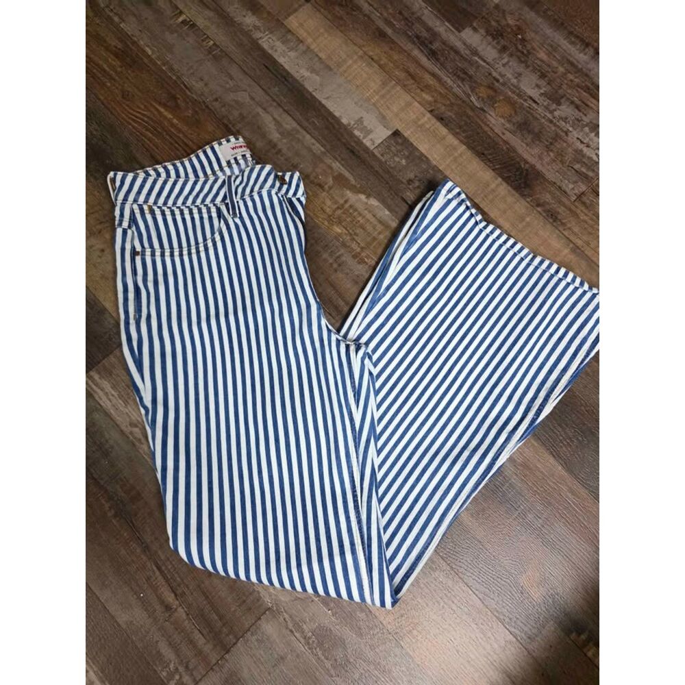 Wrangler High-Rise Fierce Flare Striped Jeans Size 12x32